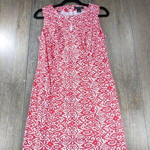 Lauren Ralph Lauren Dress Womens 10 Pink Print Sleeveless Sheath Preppy